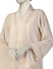 IVORY PAPER COTTON EMBROIDERED 3PC STITCHED