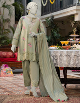 GREEN LAWN SCHIFFLI 3PC STITCHED