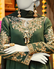 GREEN CHIFFON EMBROIDERED 3PC STITCHED