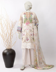 BEIGE LAWN EMBROIDERED 3PC STITCHED