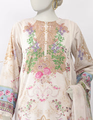 BEIGE LAWN EMBROIDERED 3PC STITCHED