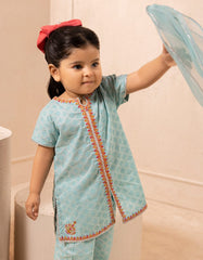 BLUE LAWN EMBROIDERED 3PC STITCHED