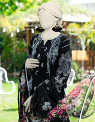 BLACK LAWN EMBROIDERED 3PC STITCHED