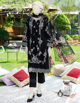 BLACK LAWN EMBROIDERED 3PC STITCHED
