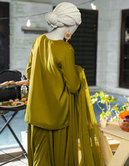 GREEN SILK DYED 3PC STITCHED