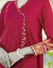 PINK SILK DYED 3PC STITCHED