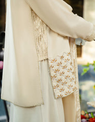 BEIGE SILK EMBROIDERED 3PC STITCHED
