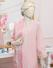 PINK SILK EMBROIDERED 3PC STITCHED