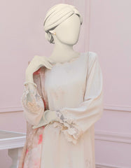 BEIGE SILK EMBROIDERED 3PC STITCHED