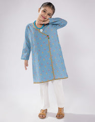 BLUE LAWN PRINTED KURTI