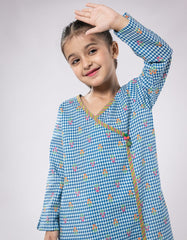 BLUE LAWN PRINTED KURTI