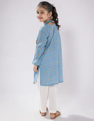 BLUE LAWN PRINTED KURTI