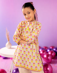 BEIGE LAWN PRINTED KURTI