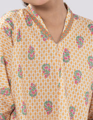 MUSTARD LAWN PRINTED KURTI