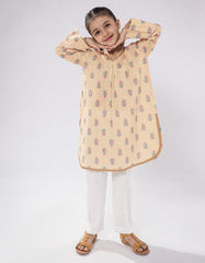 MUSTARD LAWN PRINTED KURTI