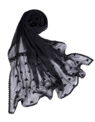 BLACK IMPURE CHIFFON DUPATTA | JLDP-S-25-2618