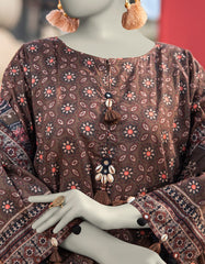 BROWN LAWN EMBROIDERED UNSTITCHED 3PC | JLAWN-S-25-3070