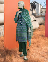 GREEN LAWN EMBROIDERED UNSTITCHED 3PC | JLAWN-S-25-3068