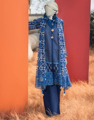 BLUE LAWN EMBROIDERED UNSTITCHED 3PC | JLAWN-S-25-3071