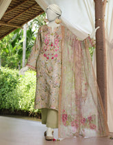 GREEN LAWN EMBROIDERED UNSTITCHED 3PC | JLAWN-S-25-3075