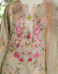 GREEN LAWN EMBROIDERED UNSTITCHED 3PC | JLAWN-S-25-3075
