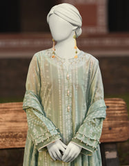 GREEN LAWN PASTE PRINTED UNSTITCHED 3PC | JLAWN-S-25-3095