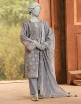 BLUE LAWN PASTE PRINTED UNSTITCHED 3PC | JLAWN-S-25-3098