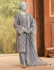 BLUE LAWN PASTE PRINTED UNSTITCHED 3PC | JLAWN-S-25-3098