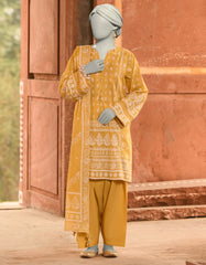 YELLOW LAWN PASTE PRINTED UNSTITCHED 3PC | JLAWN-S-25-3099