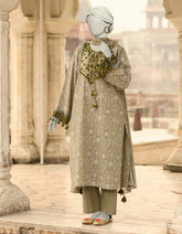 GREEN LAWN EMBROIDERED UNSTITCHED 3PC | JLAWN-S-25-3105