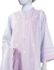 BLUE JACQUARD EMBROIDERED UNSTITCHED 3PC | JLAWN-S-25-3129
