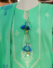 GREEN EMBROIDERED JACQUARD UNSTITCHED 3PC