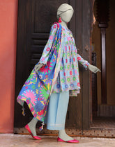 BLUE LAWN PRINTED UNSTITCHED 3PC | JLAWN-S-25-3146