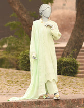 GREEN LAWN SCHIFFLI UNSTITCHED 3PC | JLAWN-S-25-3149
