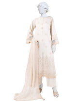BEIGE LAWN SCHIFFLI UNSTITCHED 3PC | JLAWN-S-25-3153