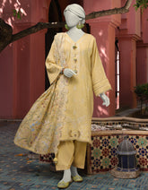 CREAM DOBBY EMBROIDERED UNSTITCHED 3PC | JLAWN-S-25-3160