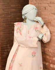 WHITE DORIA EMBROIDERED UNSTITCHED 3PC | JLAWN-S-25-3182