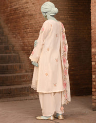 WHITE DORIA EMBROIDERED UNSTITCHED 3PC | JLAWN-S-25-3182
