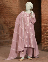 BEIGE DORIA EMBROIDERED UNSTITCHED 3PC | JLAWN-S-25-3184
