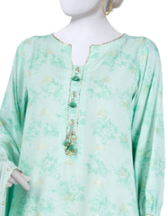 GREEN JACQUARD DIGITAL PRINTED UNSTITCHED 3PC | JLAWN-S-25-3196