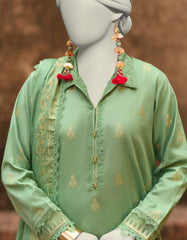 GREEN JACQUARD DYED UNSTITCHED 3PC | JLAWN-S-25-3198
