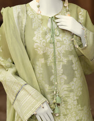 GREEN JACQUARD DYED UNSTITCHED 3PC | JLAWN-S-25-3214