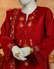 RED LAWN EMBROIDERED UNSTITCHED 3PC | JLAWN-S-25-3250