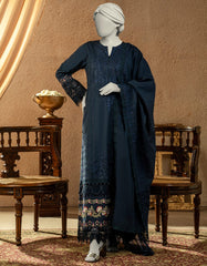 BLUE LAWN EMBROIDERED UNSTITCHED 3PC | JLAWN-S-25-3253