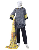 BLACK LAWN DIGITAL PRINTED UNSTITCHED 3PC