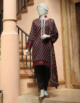 BLUE LAWN EMBROIDERED UNSTITCHED 3PC | JLAWN-S-25-3293-A