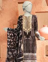 BLACK LAWN EMBROIDERED UNSTITCHED 3PC