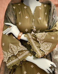 MULTICOLOR LAWN PASTE PRINTED UNSTITCHED 3PC
