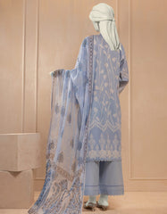 BLUE LAWN EMBROIDERED UNSTITCHED 3PC