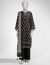 BLACK & WHITE LAWN PRINTED UNSTITCHED 3PC